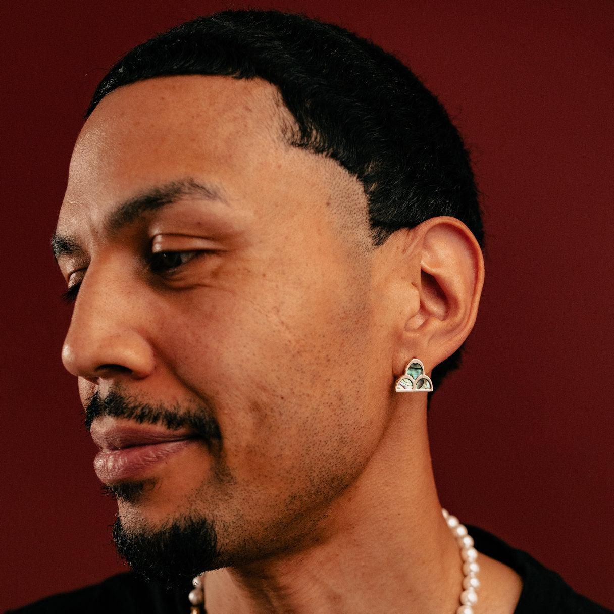 Gold Metal Abalone Stud