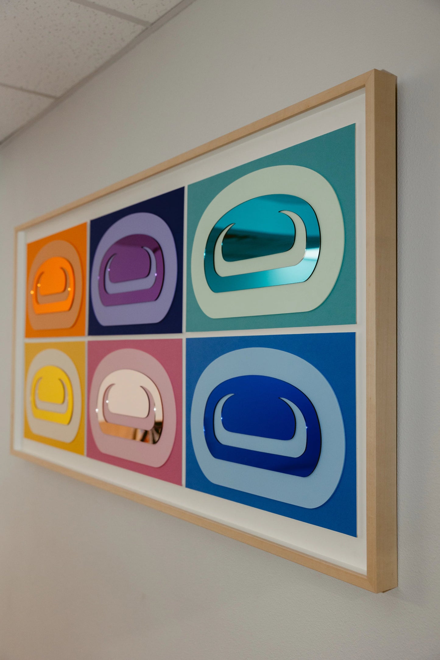 framed art ovoid mirror acrylic warhol inspired