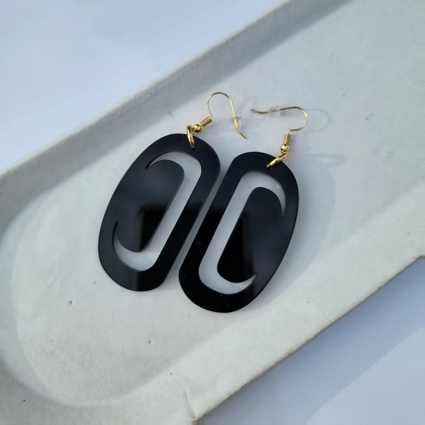 Cooper Canoe Women black color Small Ovoid Earring