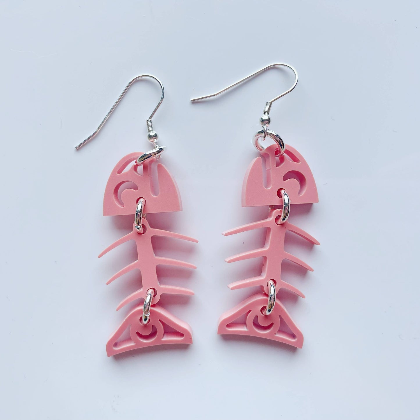 Matte Coral Small Salmon Ghost Earrings