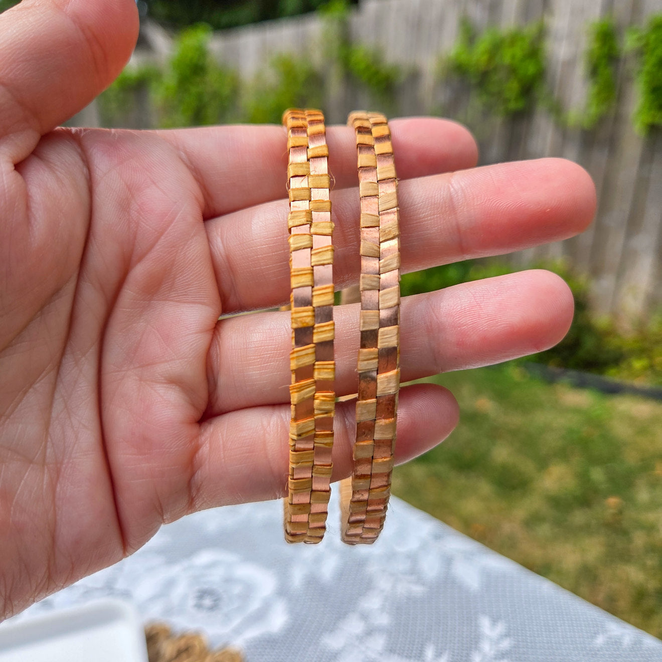 Copper Thread - XL Hoop in hand