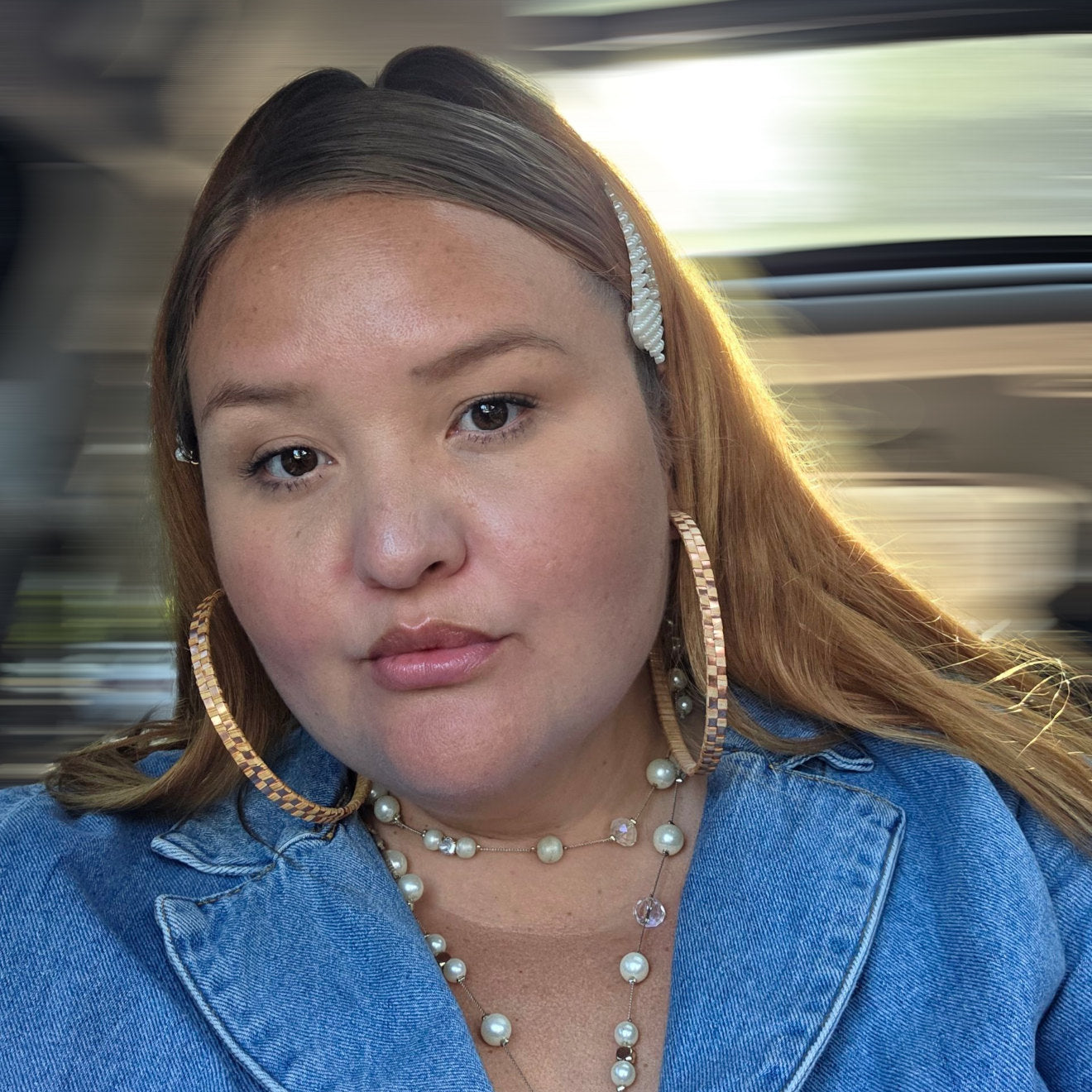 Women Wearing Copper Thread - XL Hoop