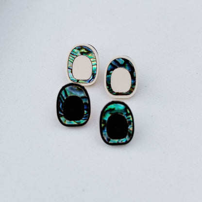 Coastal ovoid Ivory acrylic Stud