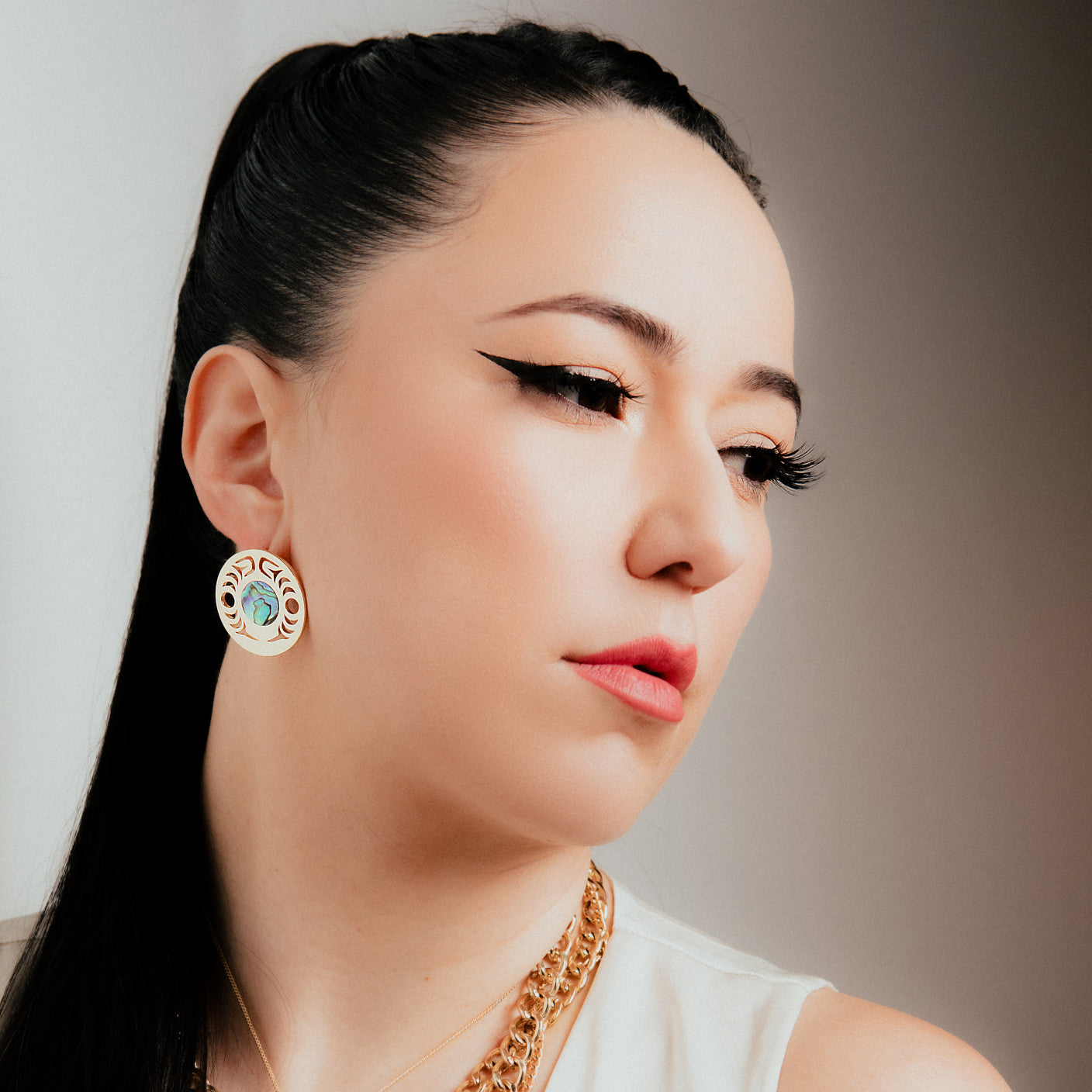 Metal New Moon Earring
