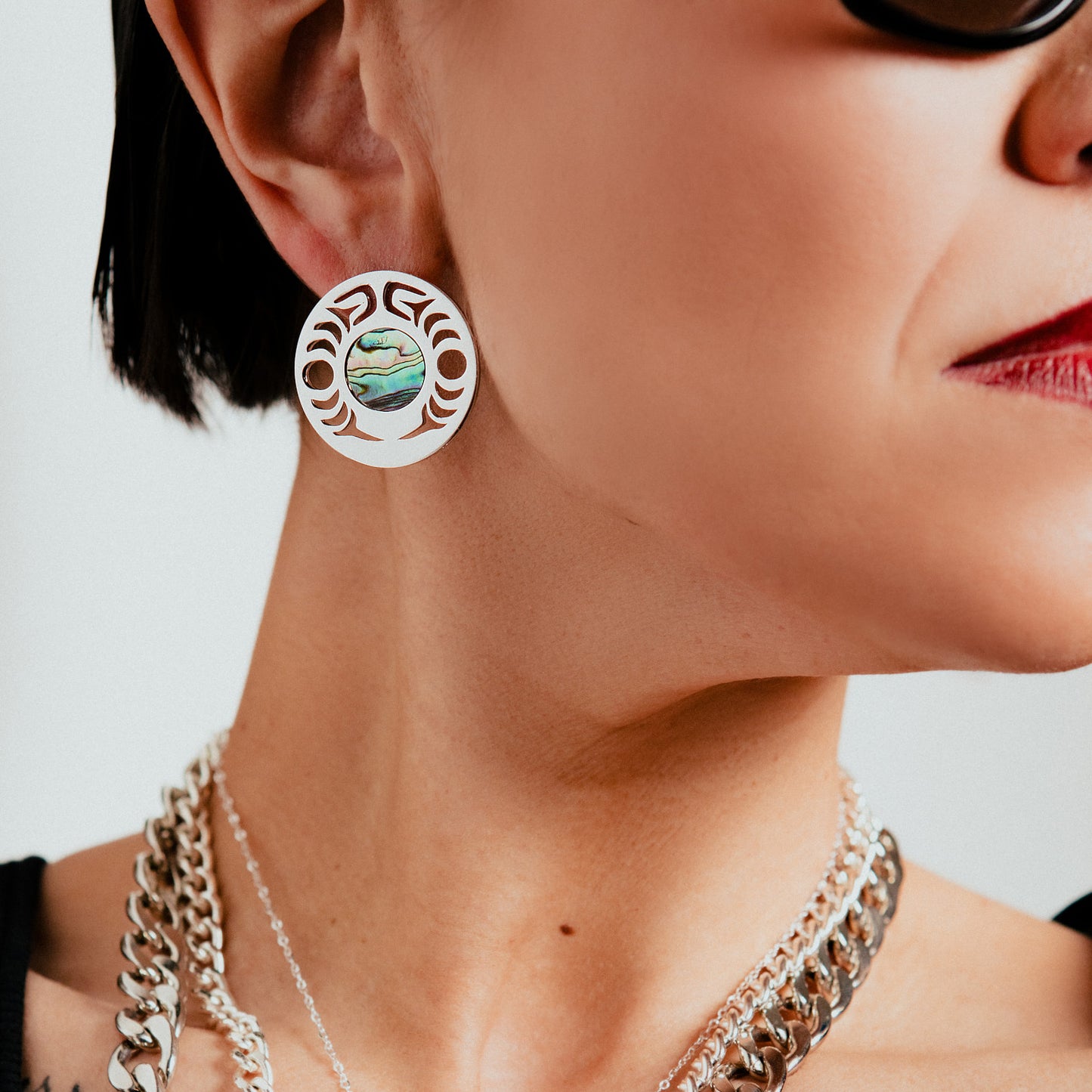 Metal New Moon Earring