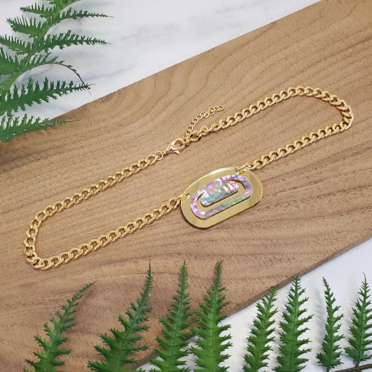 Abalone Ovoid Choker Gold