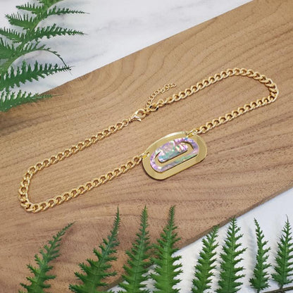 Abalone Ovoid Choker Gold