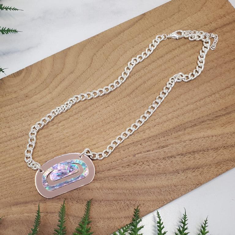 Abalone Ovoid Choker Rose Gold