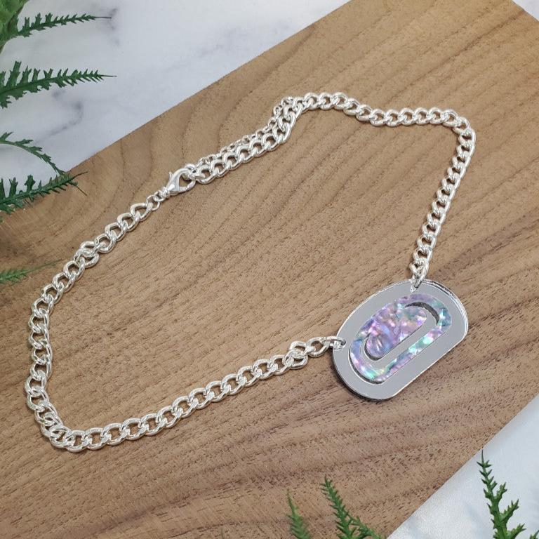 Abalone Ovoid Choker Silver