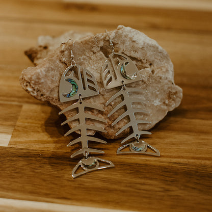 Metal Medium Salmon Ghost Earring
