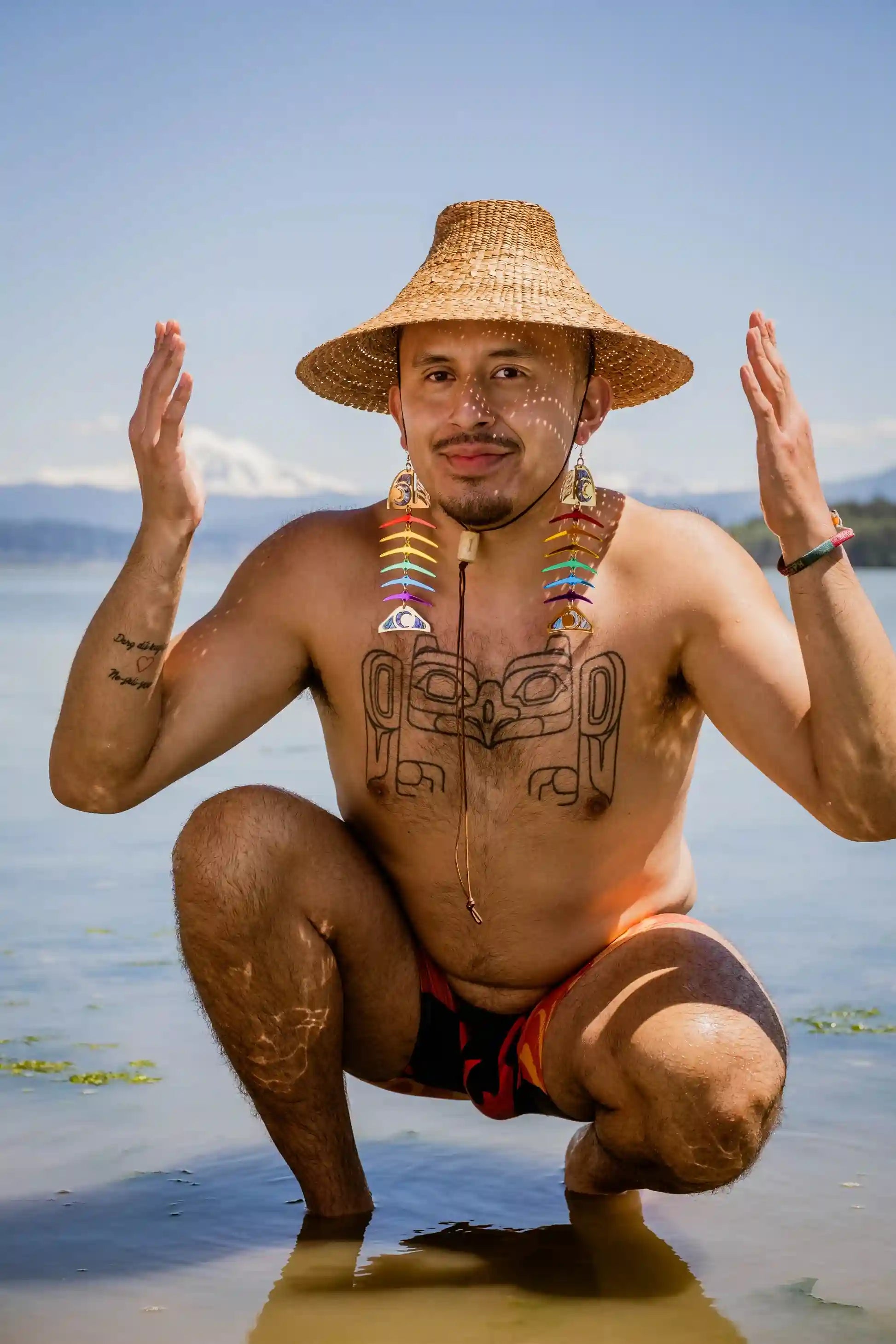 salmon ghost large rainbow acrylic gold mirror