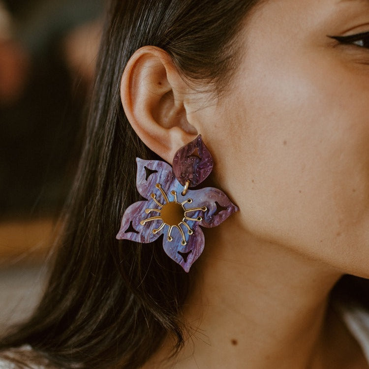 Lavender Marble Salmonberry Floral - Copper Canoe Woman