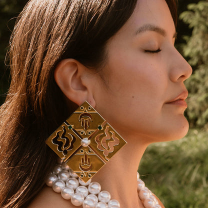 Sea prayer earrings in gold