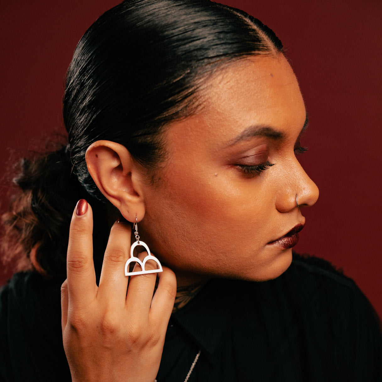 She dreamed of rain earring in silver