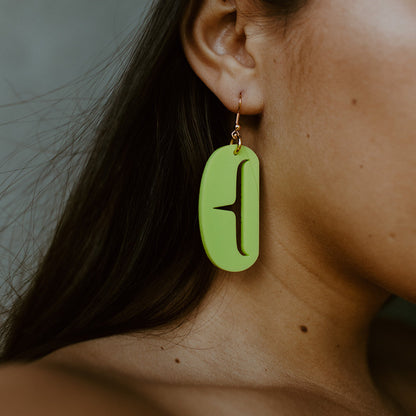 Women waering Small Ovoid Earring